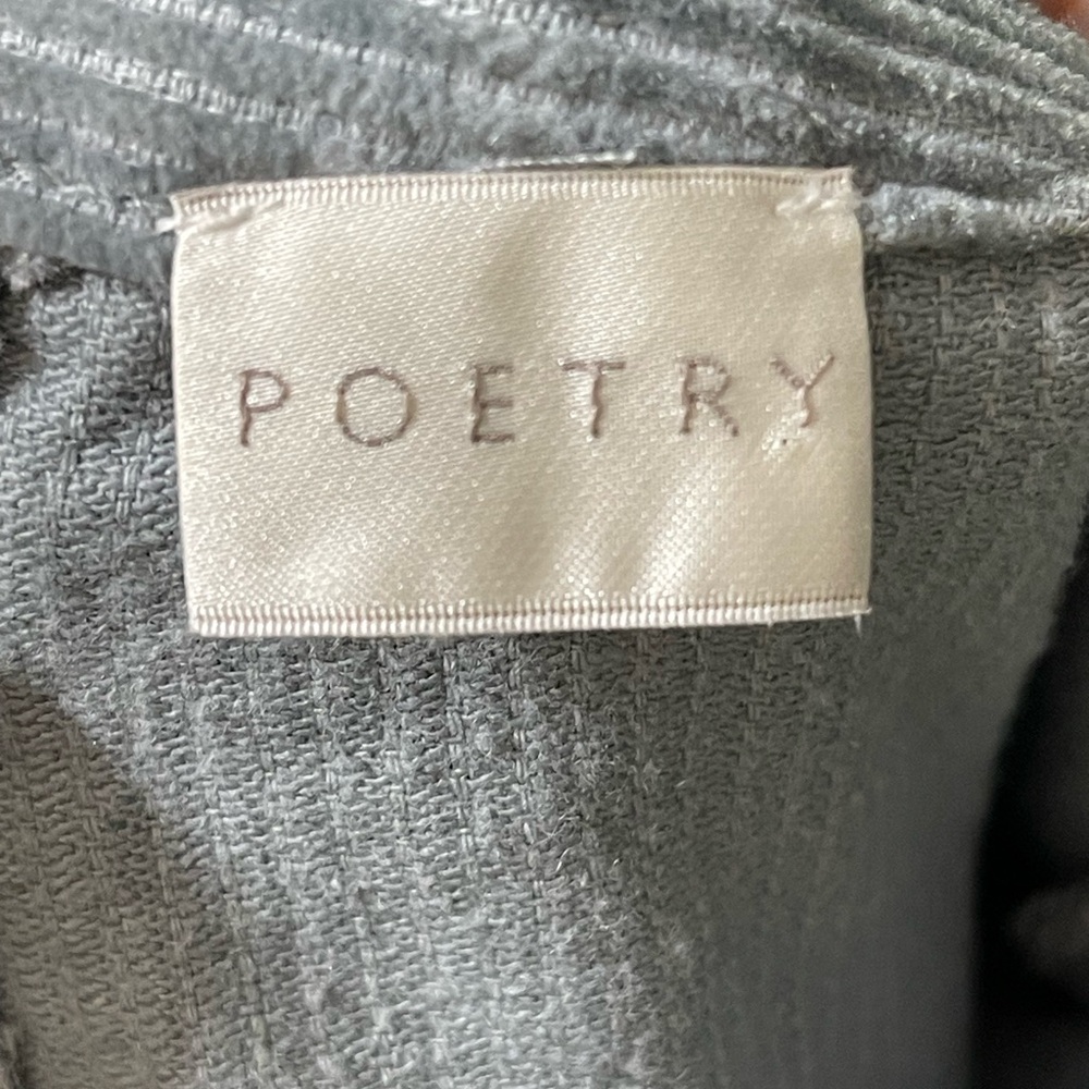 POETRY Hemp-Organic Cotton-Yak Yak funnel neck corduroy top. Size 8 GUC - Picture 9 of 10